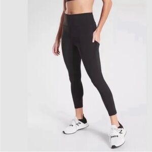 Athleta Ultimate Stash II 7/8 Tight Black Leggings, Women’s Medium, High Rise